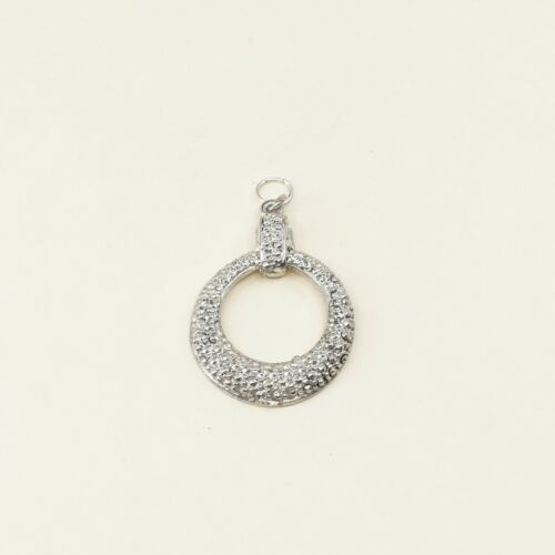 Vintage Sterling Silver Handmade Pendant, Circle Textured Pendant, Stamped 925