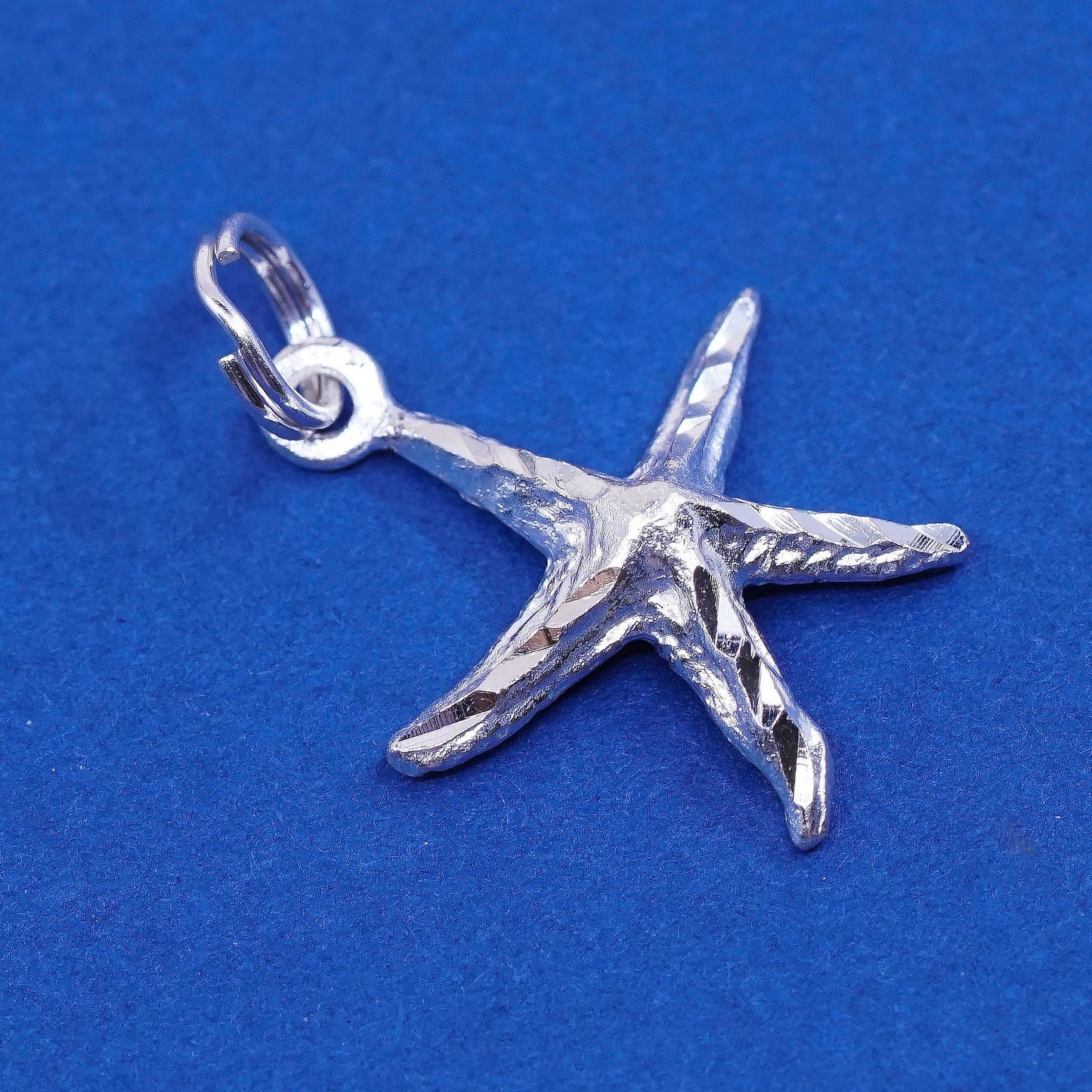 Vintage Sterling silver handmade pendant, 925 starfish charm, stamped 925