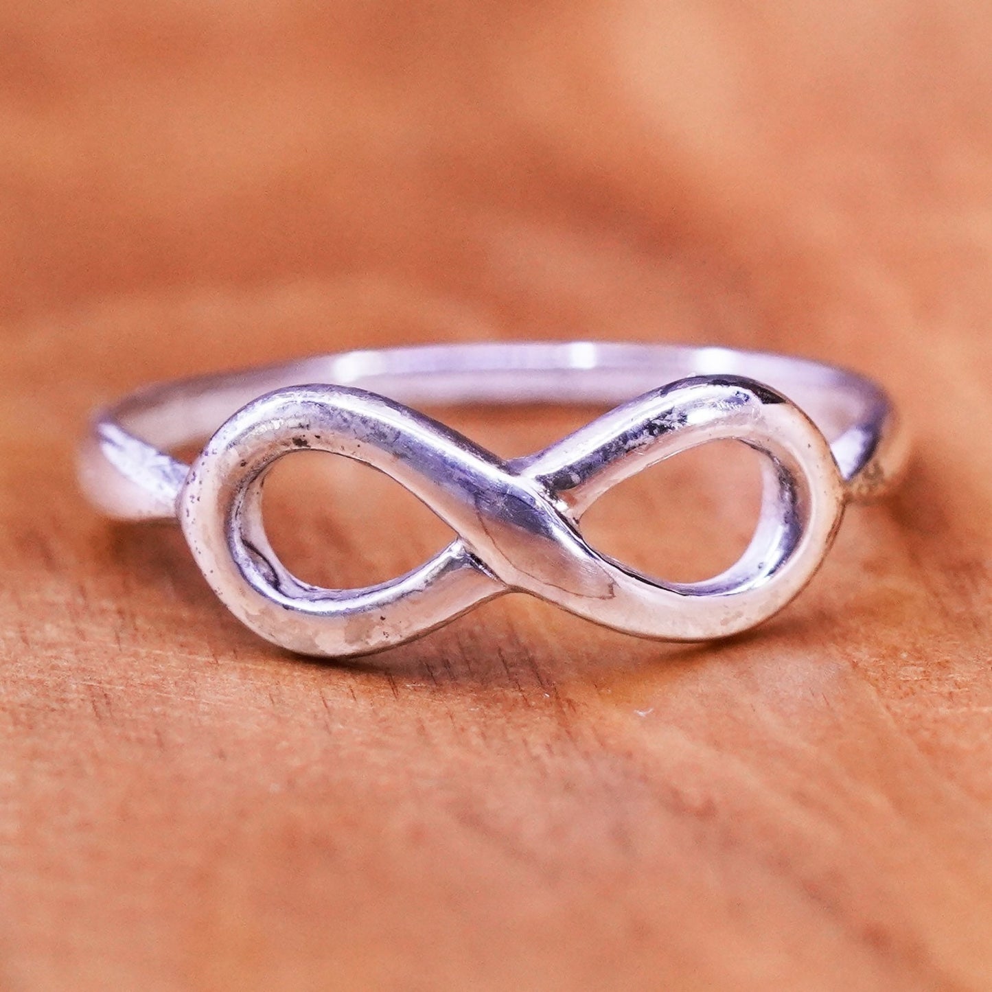 Size 7.25, vintage Sterling silver handmade ring, 925 infinity band