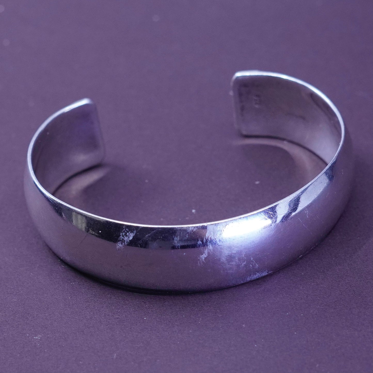 7”, Vintage mexico Sterling 925 silver bracelet, wide cuff