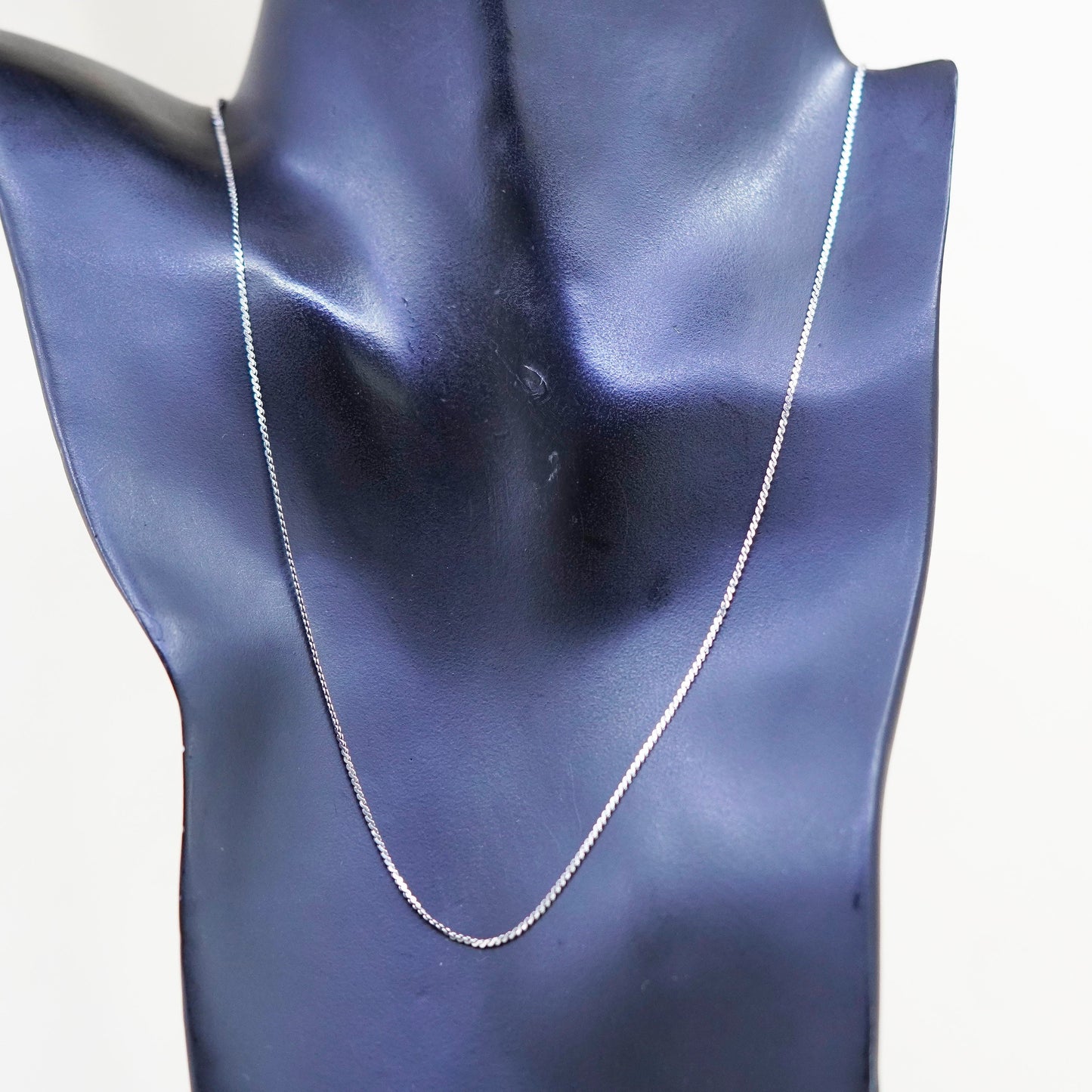 19”, 1mm, Vintage Italy sterling silver 925 s link chain, necklace
