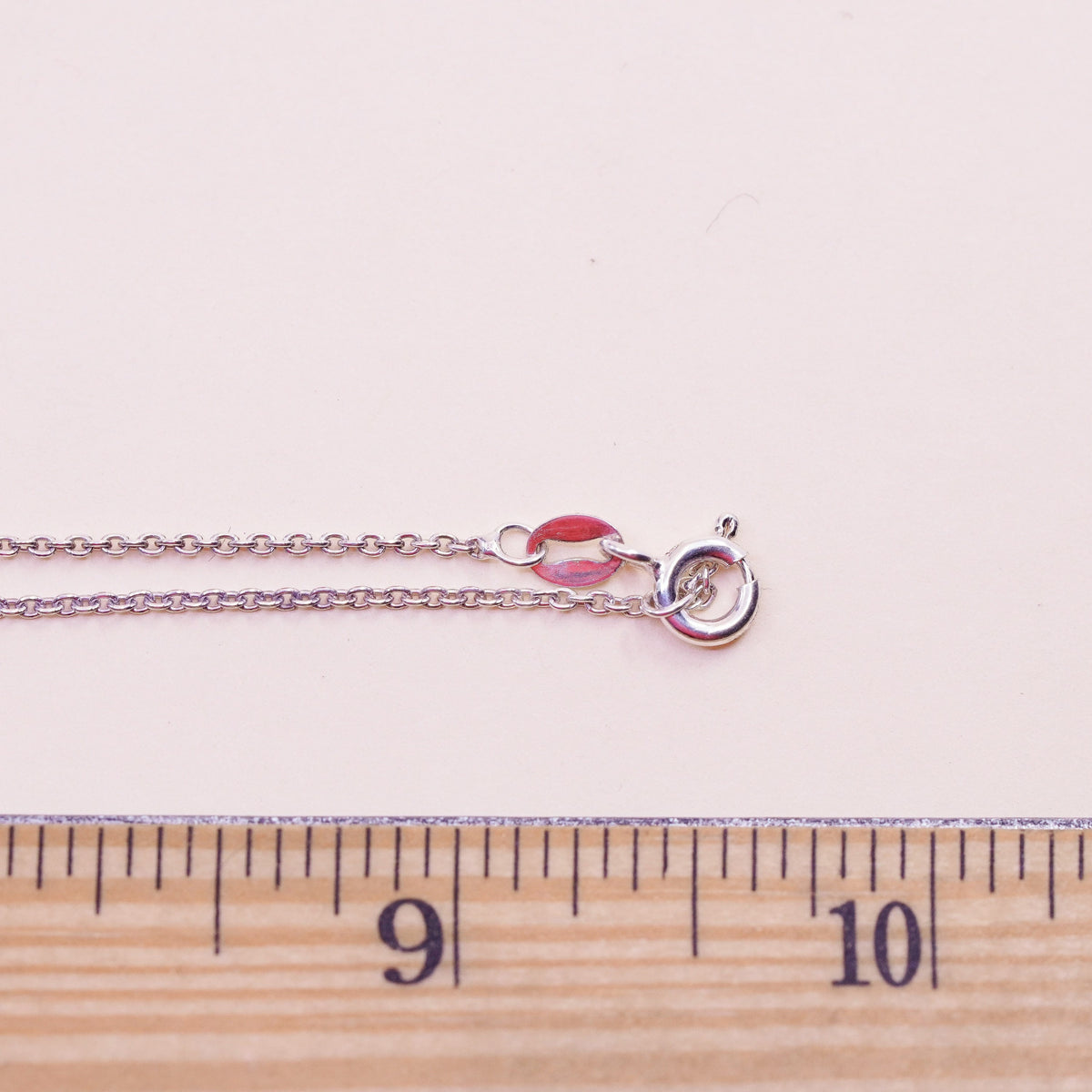18”, sterling silver necklace, 925 circle chain runner run strong tag pendant