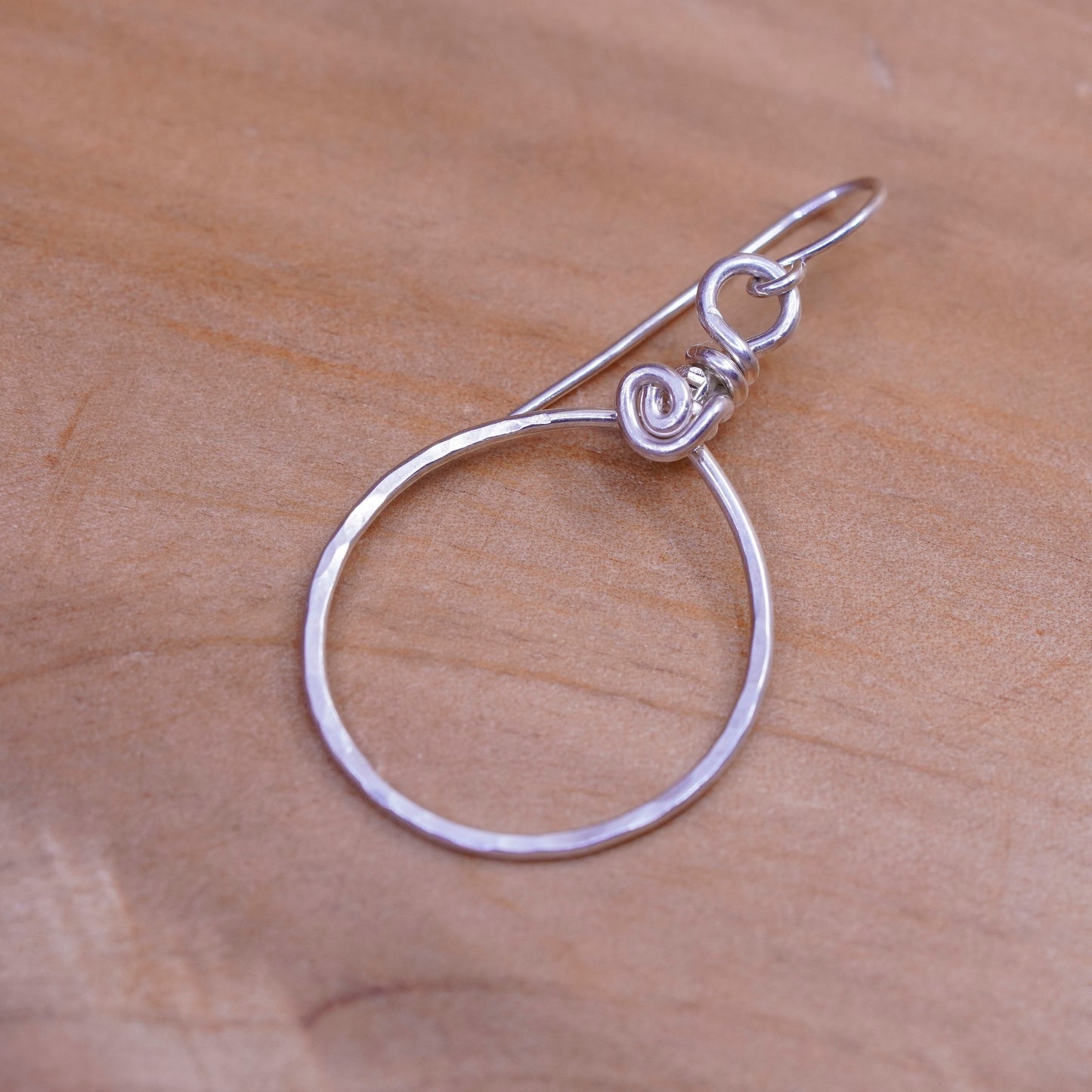 Vintage Sterling silver handmade earrings, 925 teardrop drops