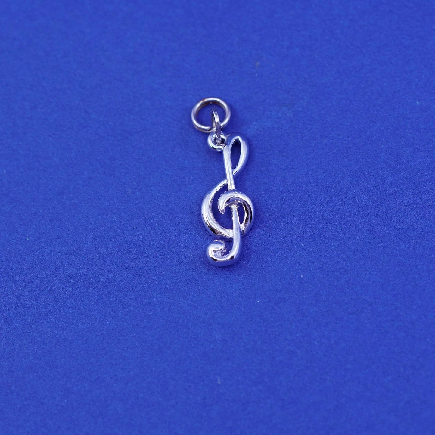 Vintage Sterling silver handmade pendant, 925 music symbol charm