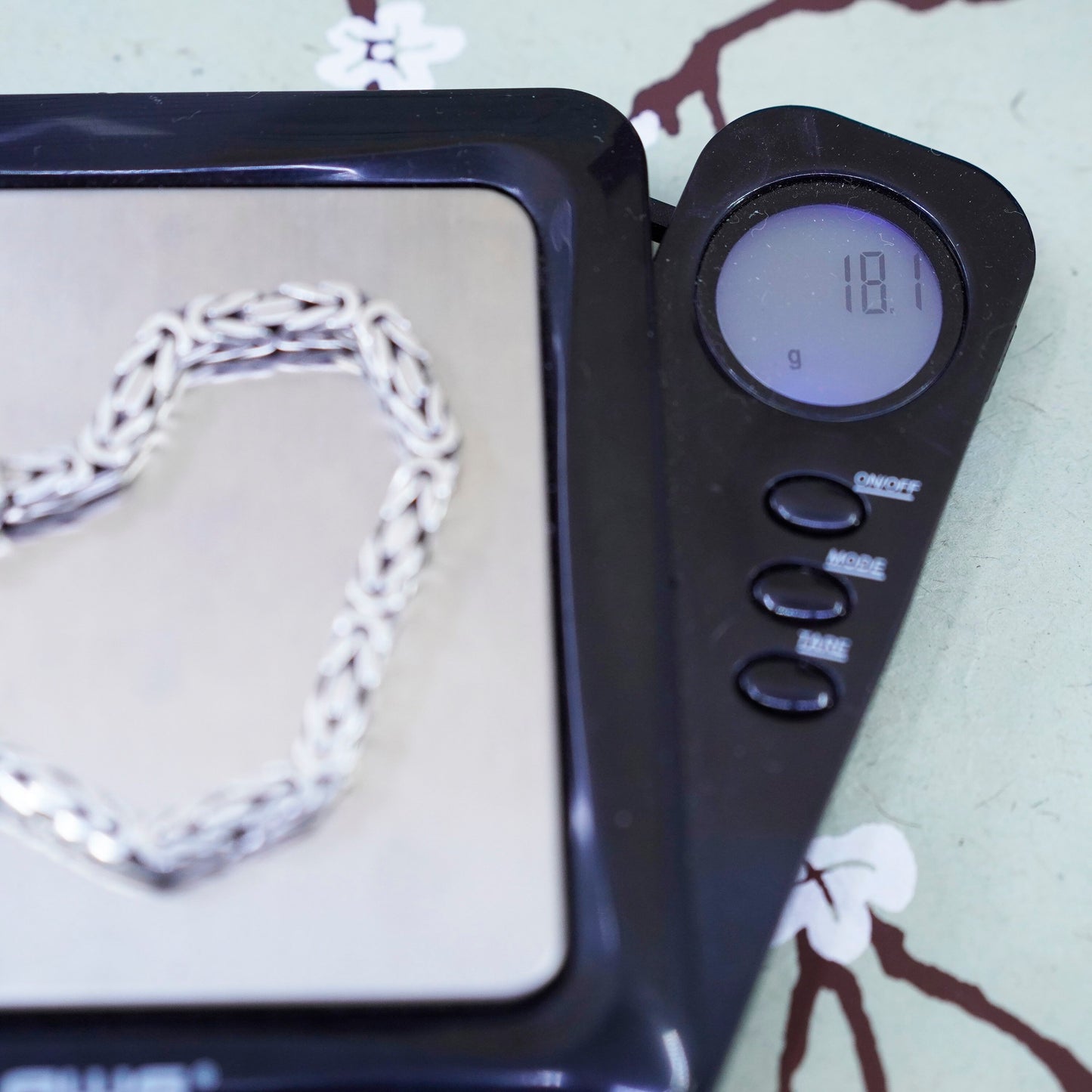 6.25”, Sterling silver handmade bracelet, square 925 Byzantine, birdcage chain