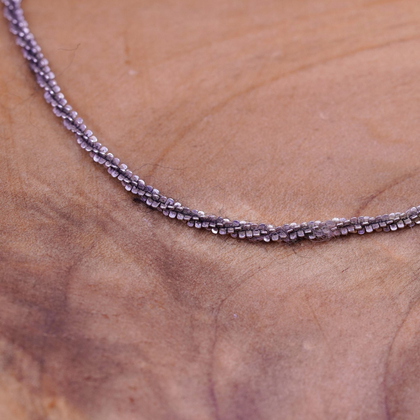 7.5”, 2mm, vintage Sterling silver bracelet, 925 twisted chain