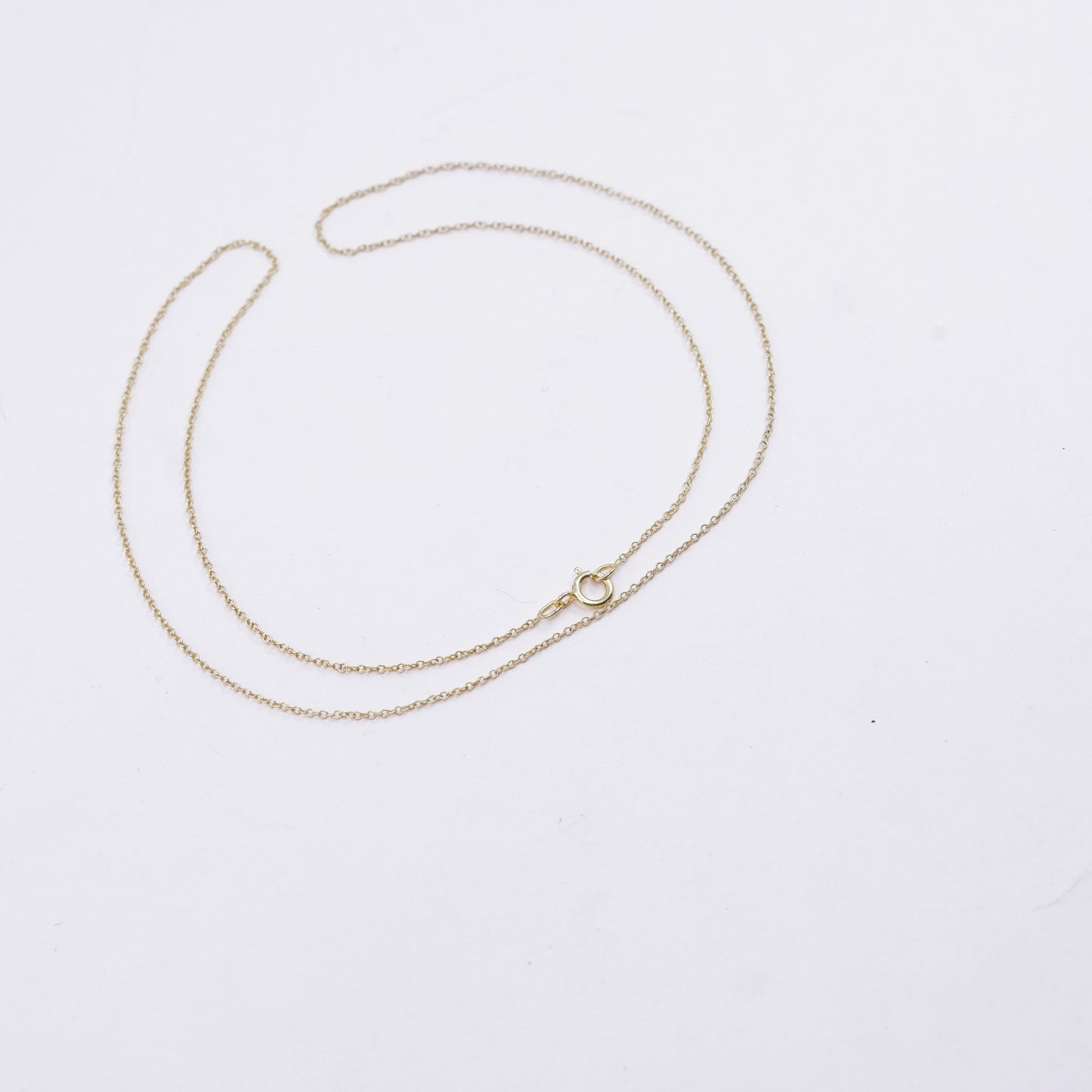 18”, 1mm, vintage vermeil gold over Sterling silver necklace, 925 circle chain