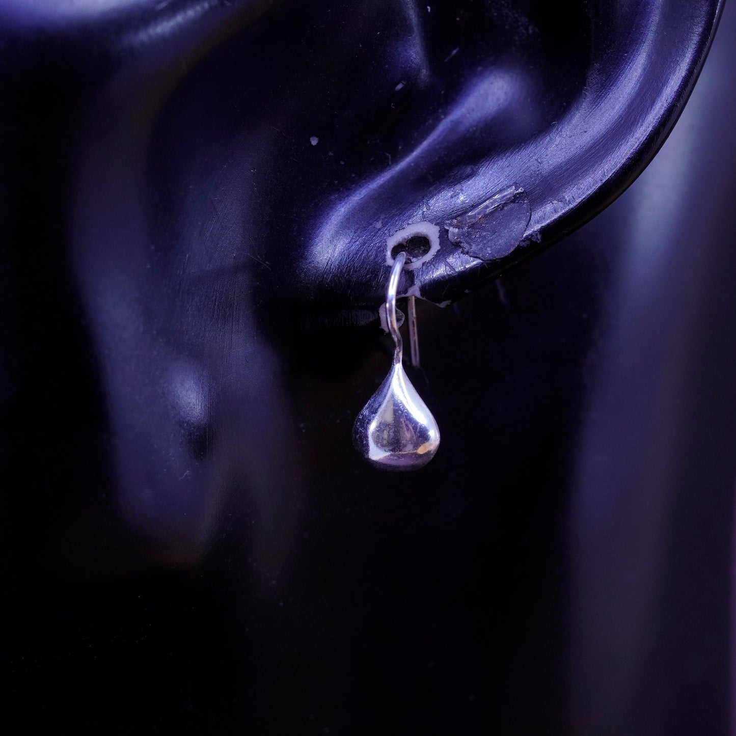 Vintage Sterling silver handmade earrings, Mexico 925 teardrop drops