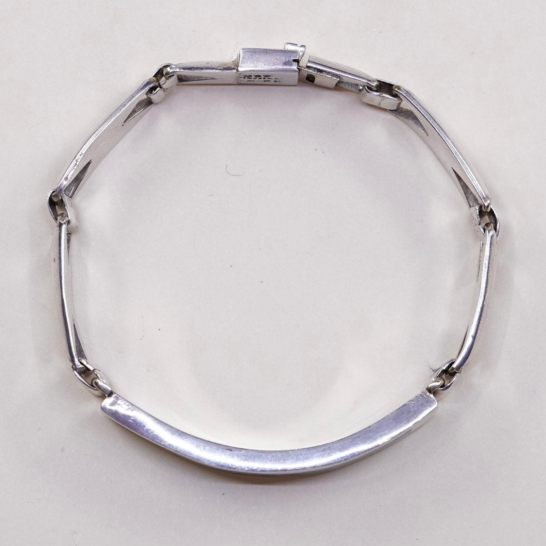 7.25", VTG Sterling silver handmade cuff, Mexico 970 w/malachite bracelet