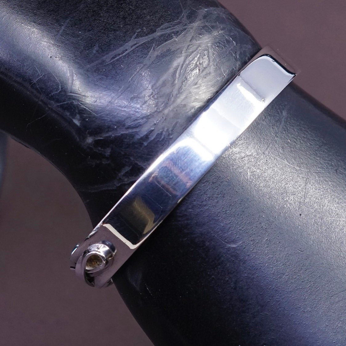 6.25”, Sterling silver handmade bracelet, italy 925 cuff w/ there is a cure