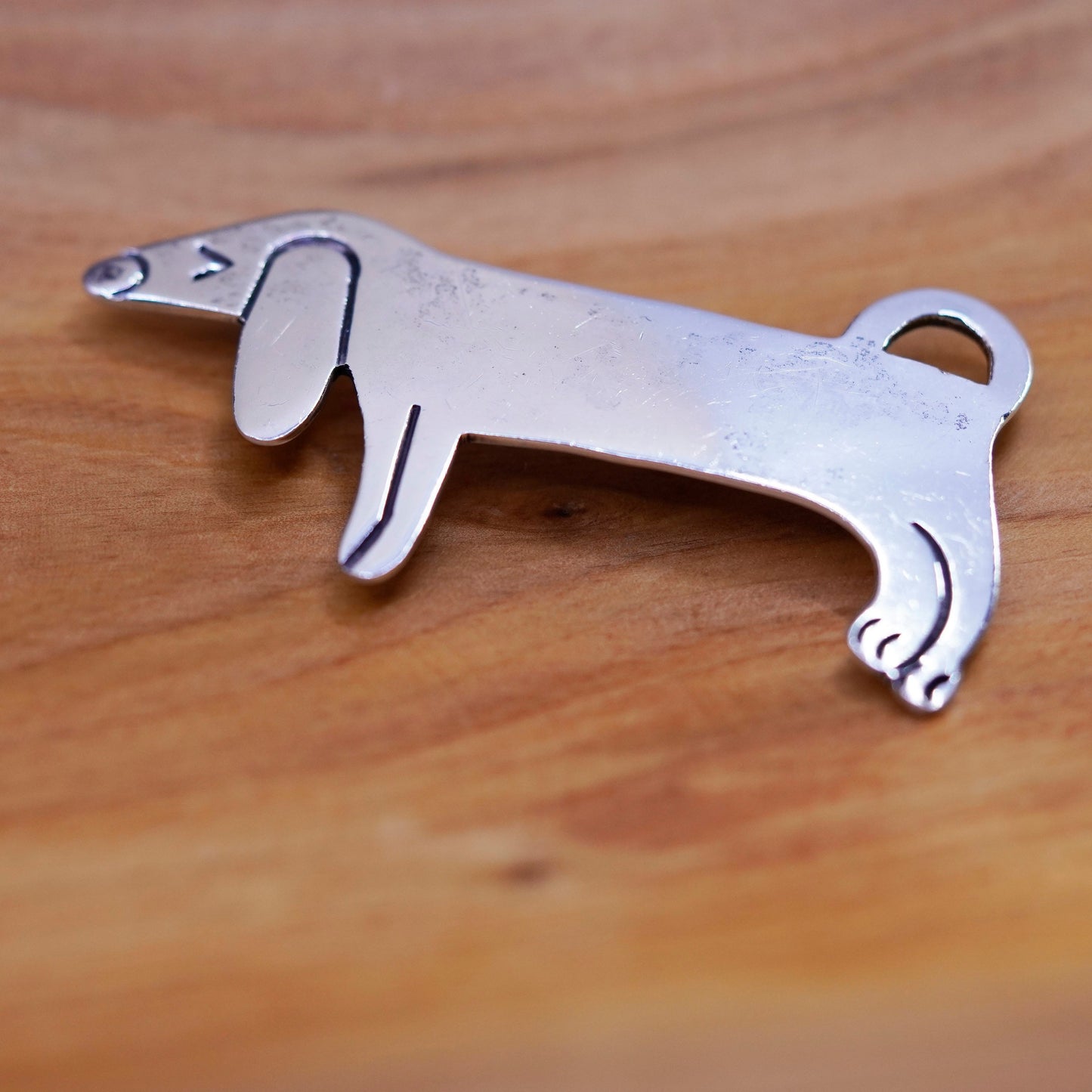 Vintage Taxco Mexico handmade sterling 925 silver dog hound dog brooch