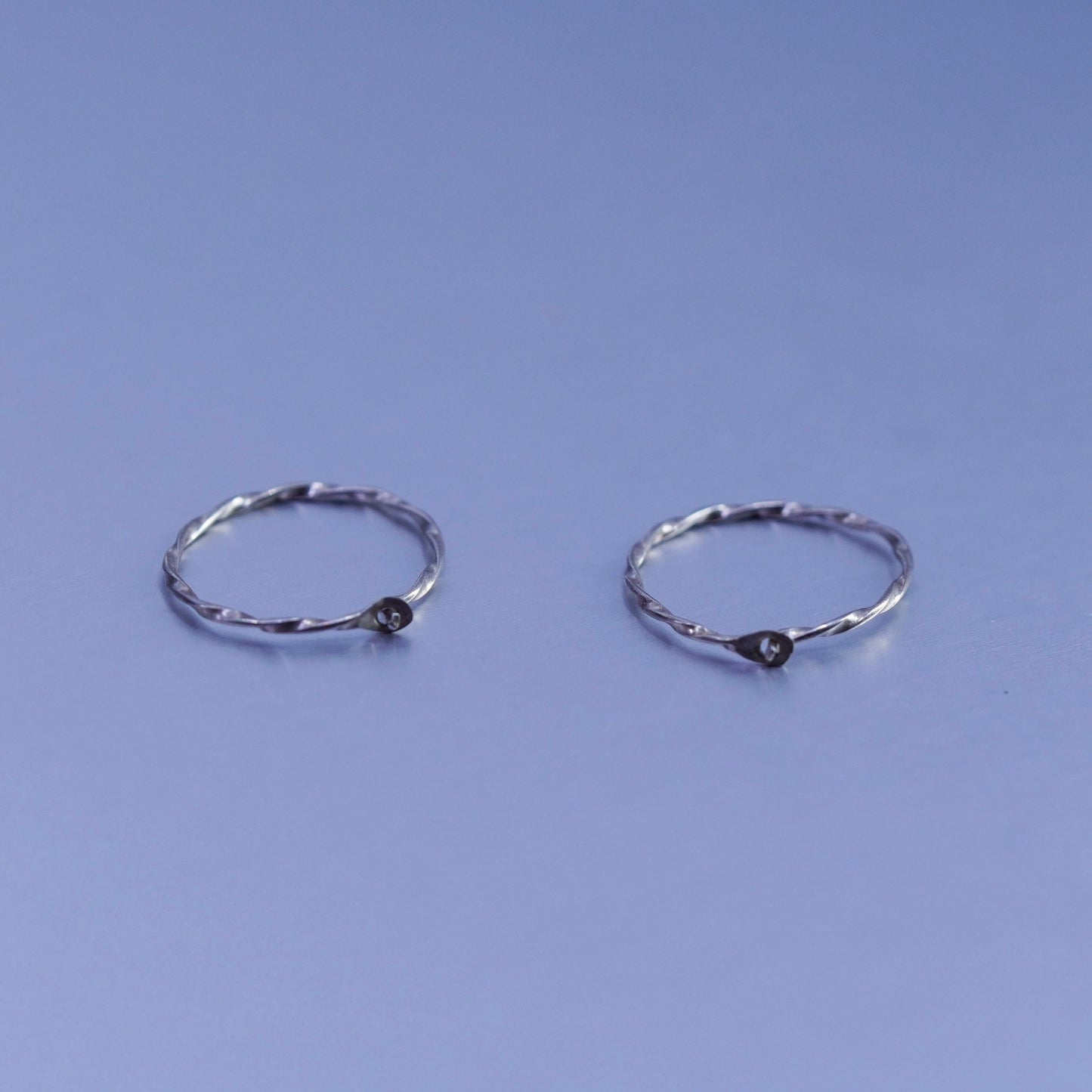 0.5”, vintage Sterling silver handmade earrings, twisted 925 hoops
