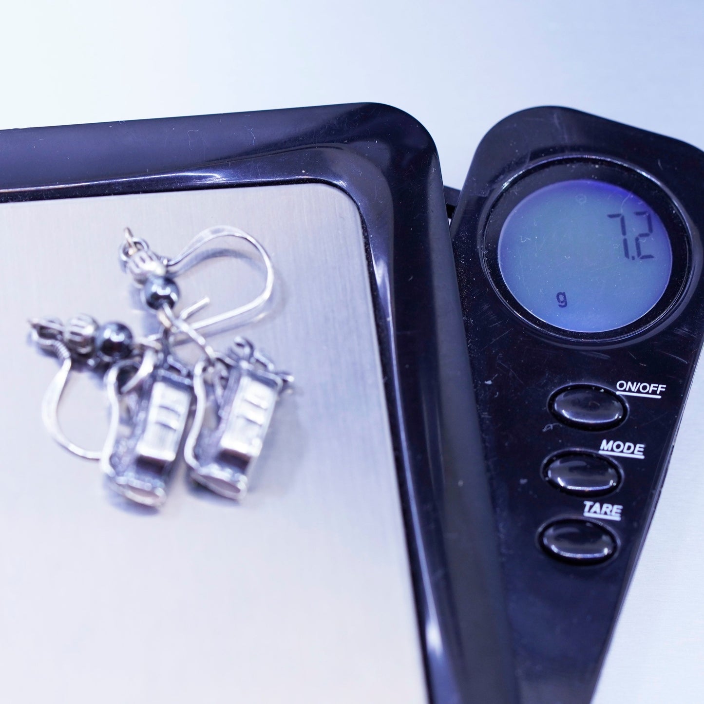 Vintage Sterling 925 silver handmade golf bag cart earrings