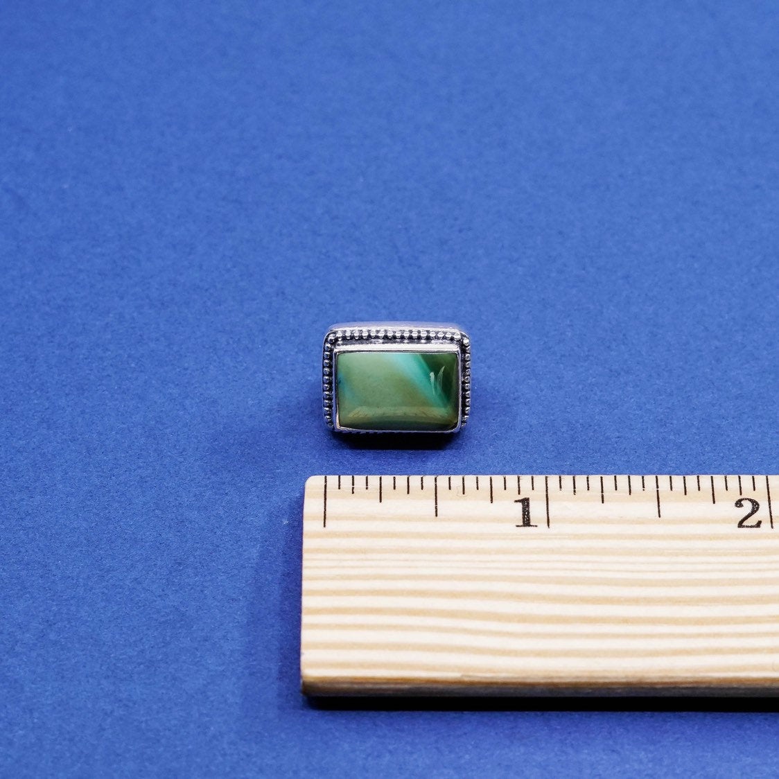 exex sterling silver handmade earrings, 925 rectangular studs w/ turquoise