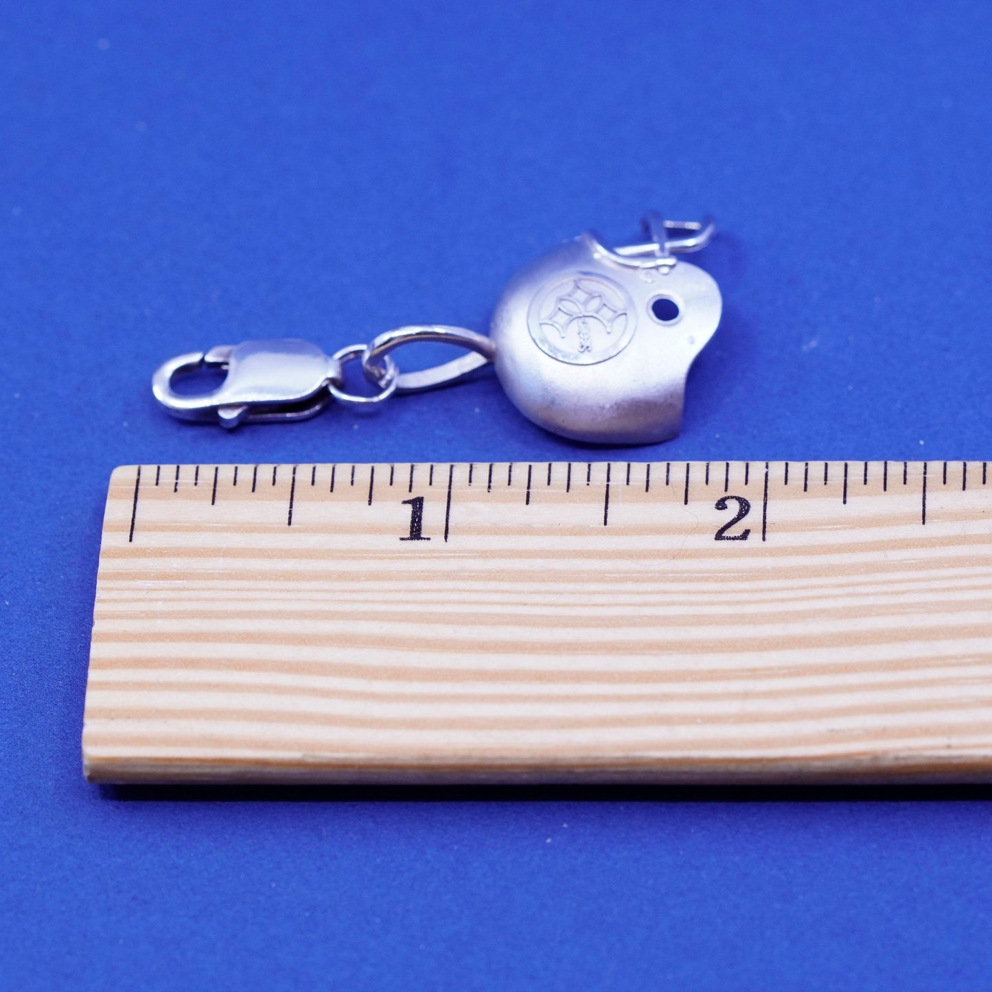 Vintage Sterling silver handmade pendant, 925 football helmet