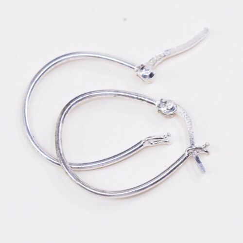 0.75” sterling silver 925 Huggie earrings Hoops, stamped 925