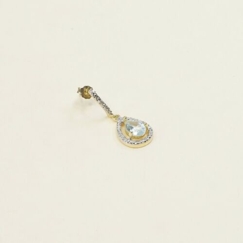 Two Tone sterling silver 925 earrings W/ Sapphire, Stamped RSE 925