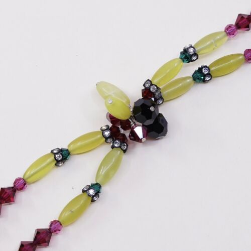 6.5”, Mexico Sterling 925 Silver Handmade Australia Crystal Beads Bracelet