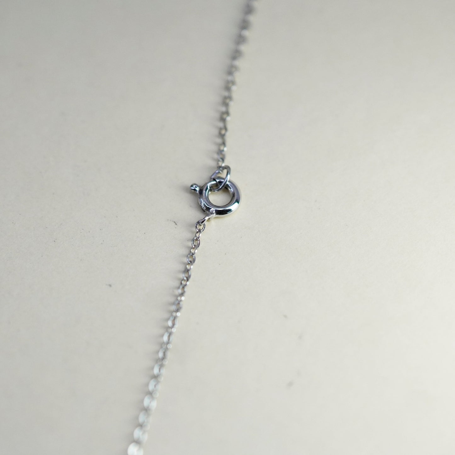 16” 1mm, Vintage Italian sterling 925 silver flatten circle chain, necklace