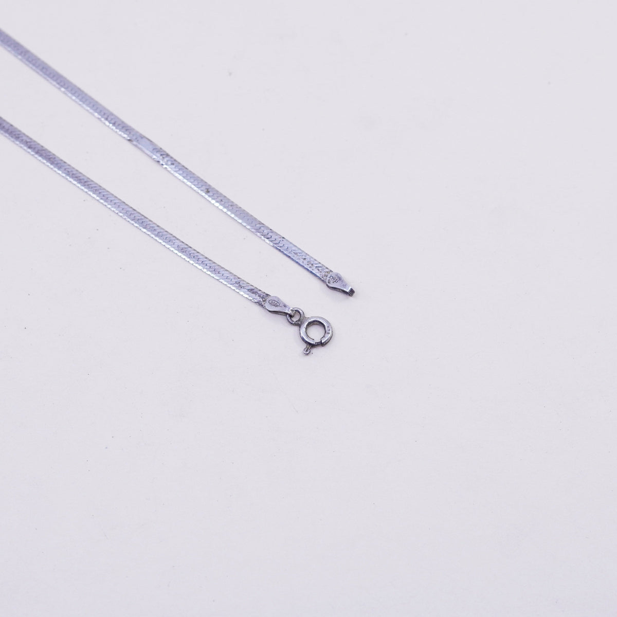29”, 3mm, Vintage sterling silver necklace, Italy 925 herringbone chain