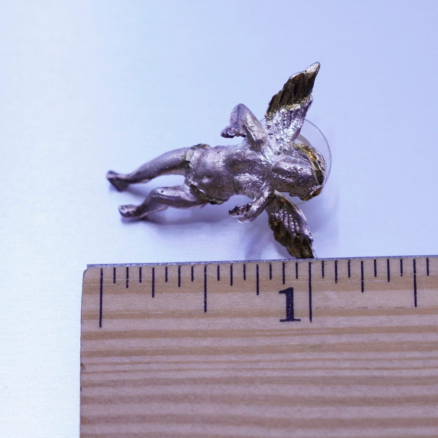 Vintage Sterling silver handmade earrings, 925 angel studs