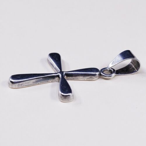 Vintage Mexico MWS Sterling Silver Handmade Pendant, 925 silver cross