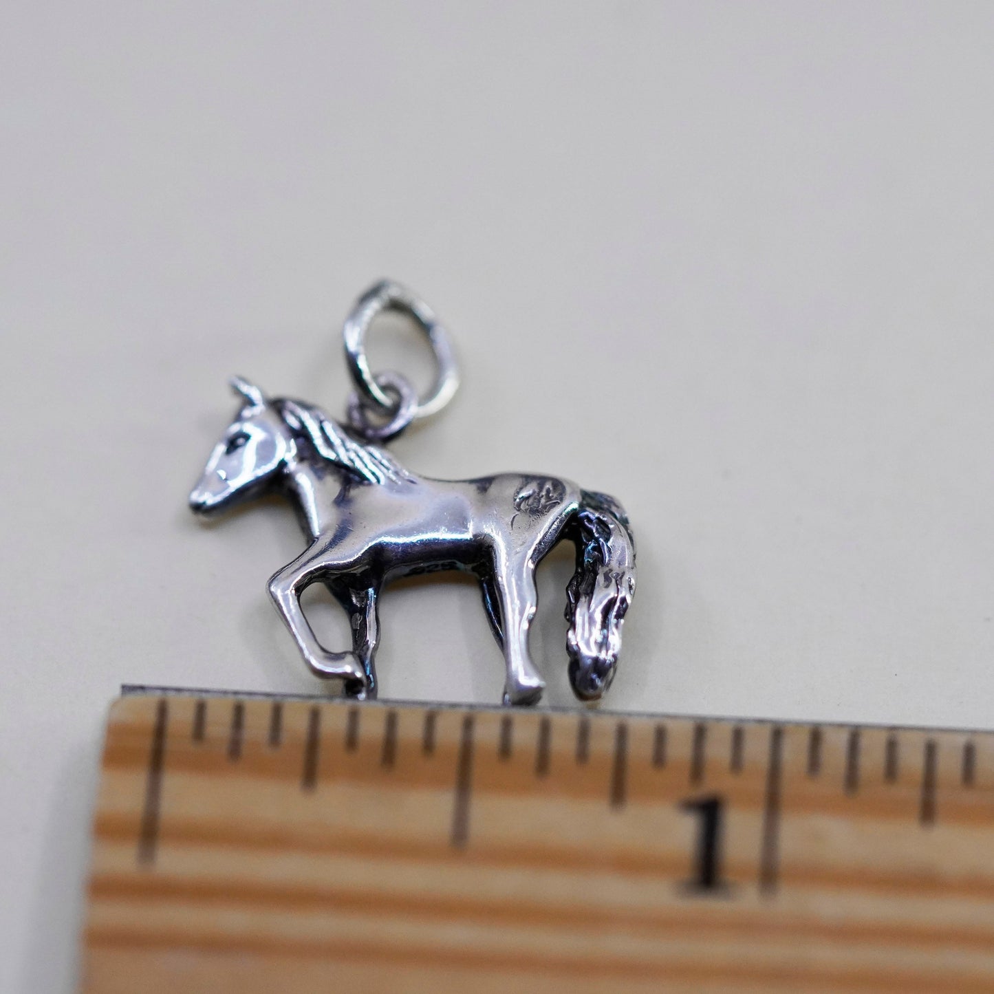 Handmade vintage Sterling silver pendant, 925 horse charm