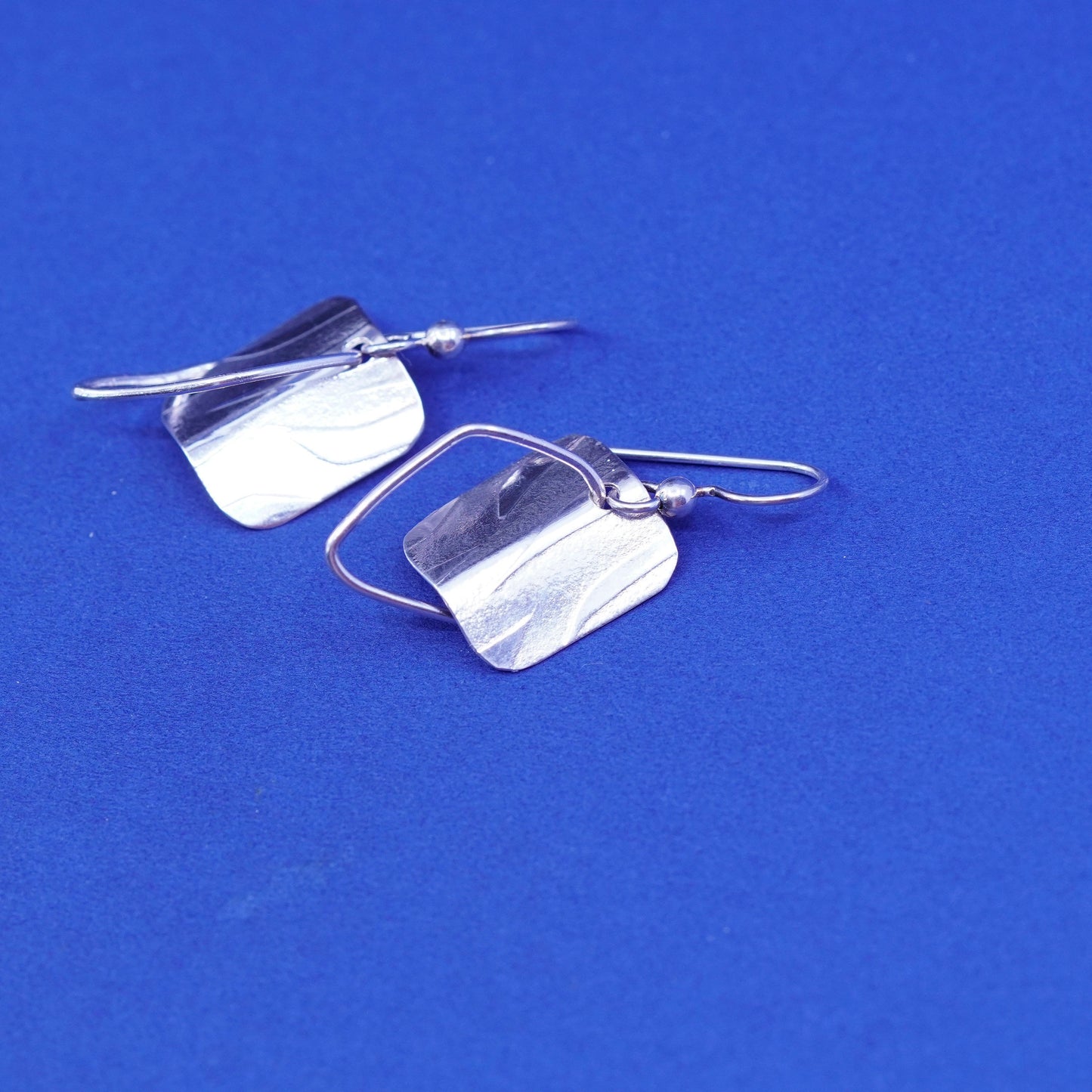 Vintage sterling silver handmade earrings, 925 tag drops