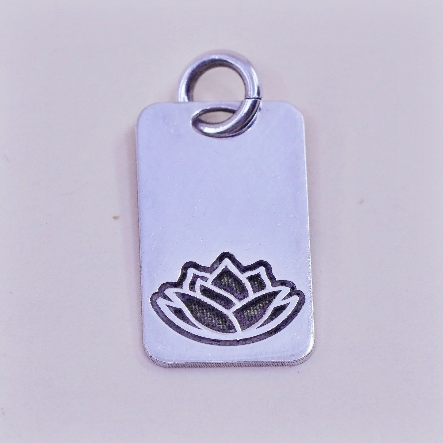 Vintage Sterling silver handmade pendant, 925 lotus flower