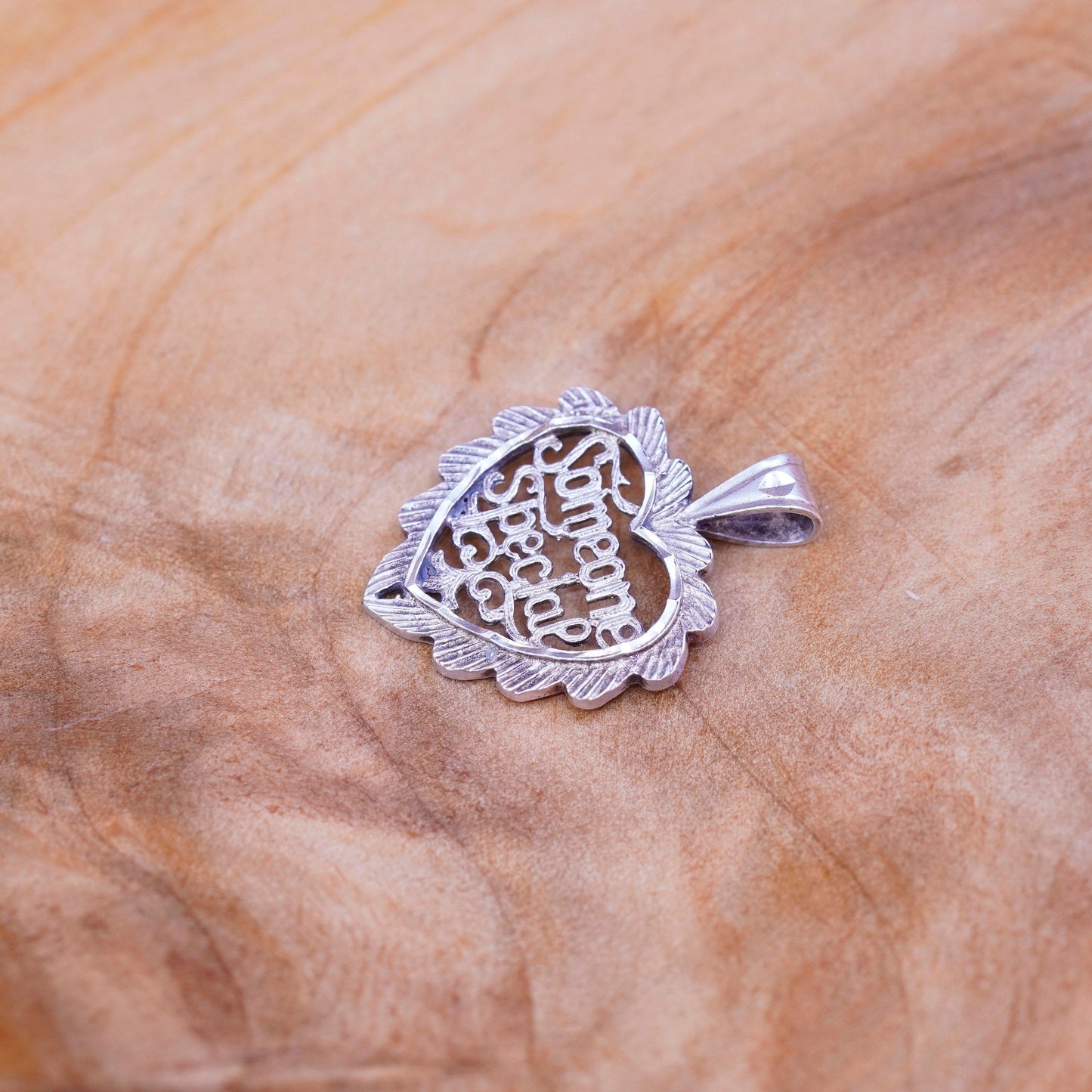 Vintage Sterling silver handmade pendant, 925 heart “someone special”