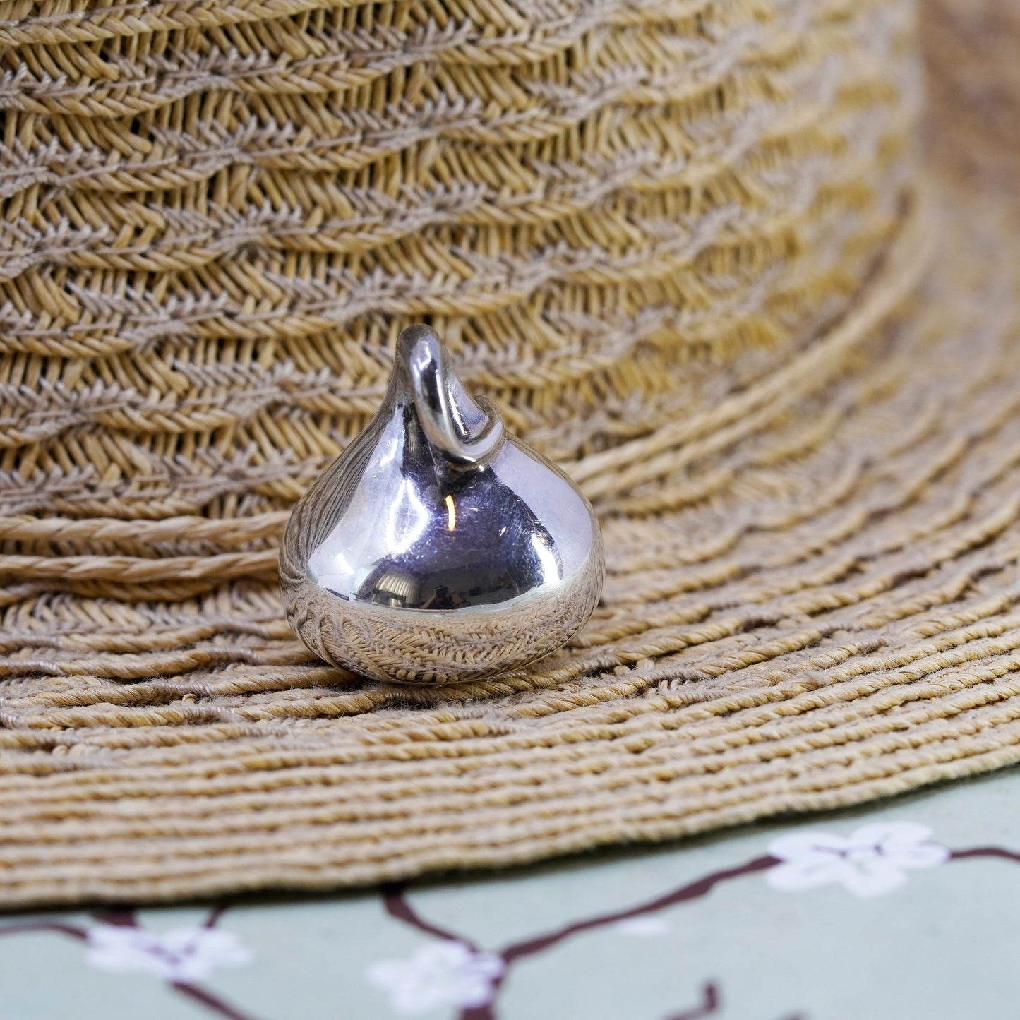 Vintage Bayanihan handmade sterling silver kisses chocolate charm, 925 pendant