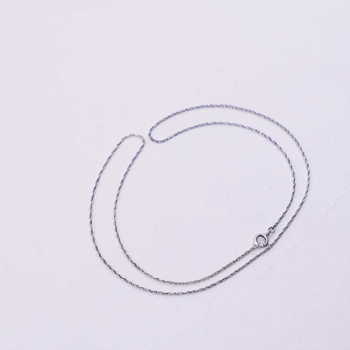 19”, 1mm, Vintage sterling silver circle chain, Italy 925 necklace