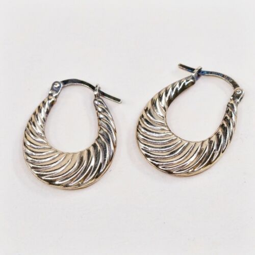 0.5”, Vermeil Gold over sterling silver 925 earrings Hoops, stamped 925 Jordan