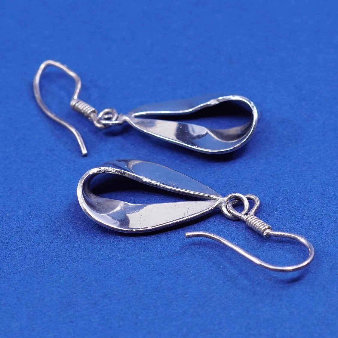 Sterling silver Handmade earrings, 925 teardrop Dangles