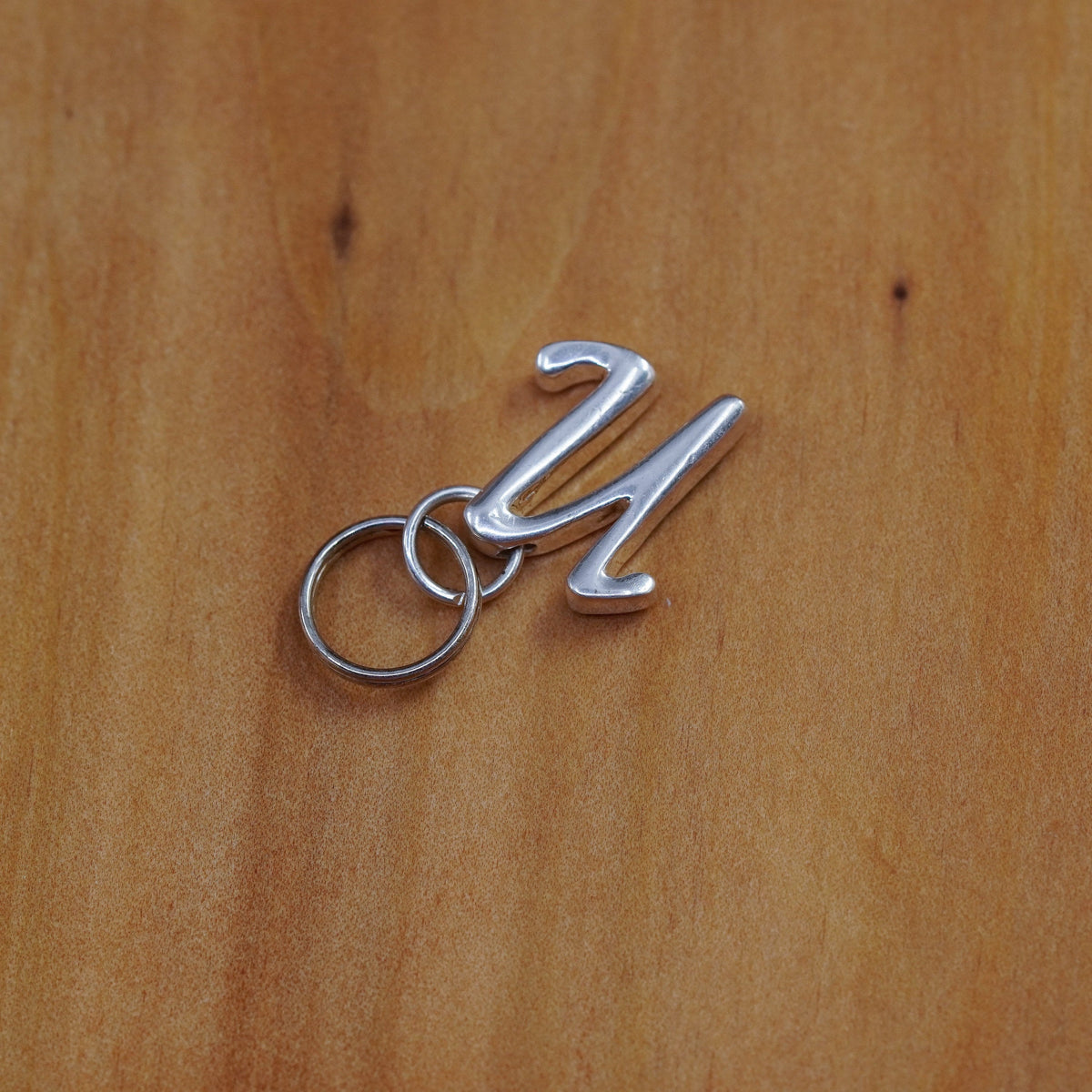 Vintage sterling silver handmade pendant, 925 charm with initial “N”