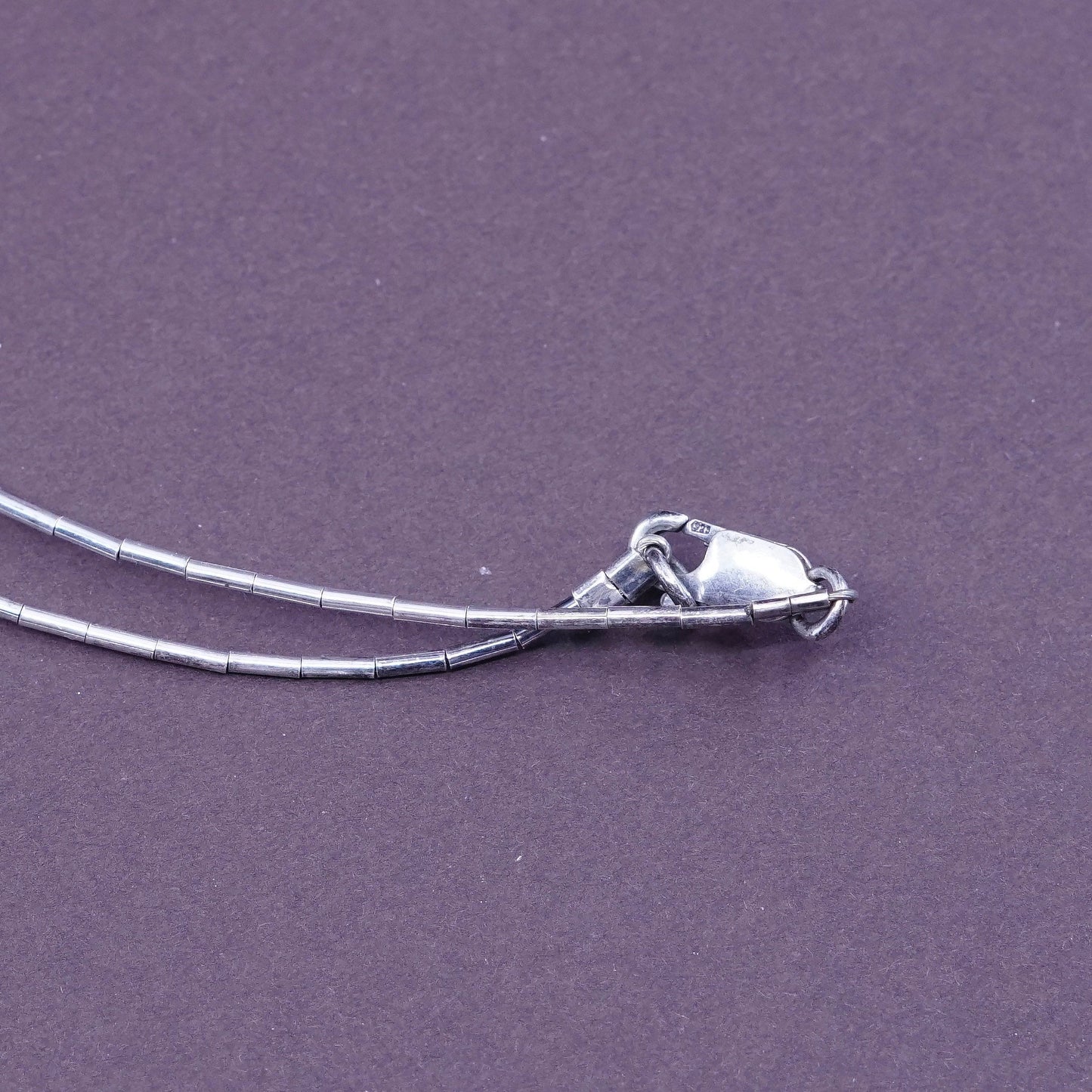 16”, Vintage Sterling 925 silver handmade liquid silver chain with jade beads