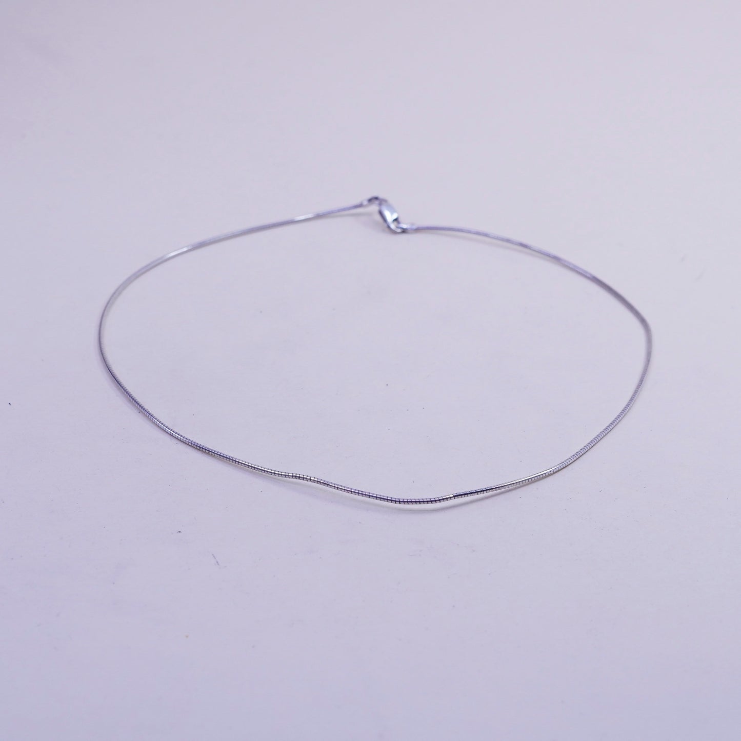 16”, 1mm, Vintage sterling silver snake chain, Italy 925 necklace