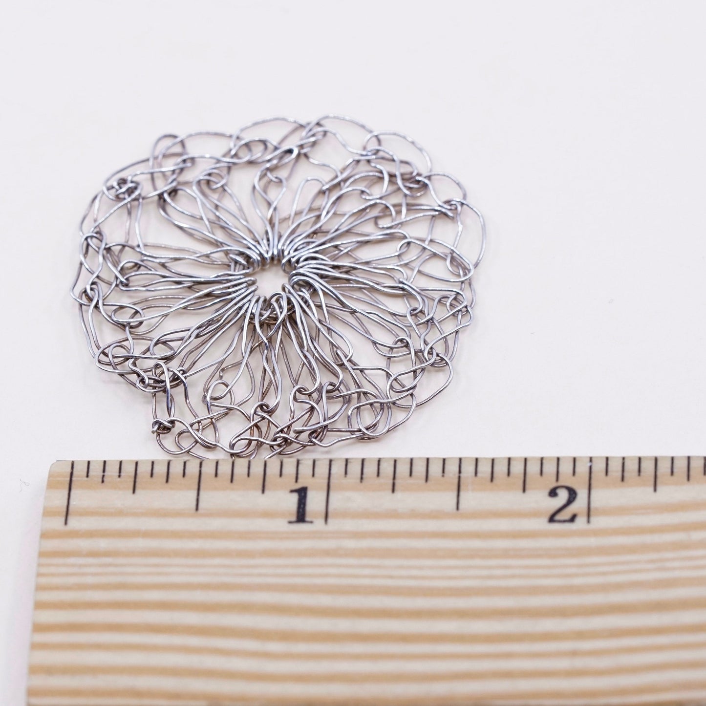 Vintage Sterling silver handmade pendant, 925 wired charm, silver tested