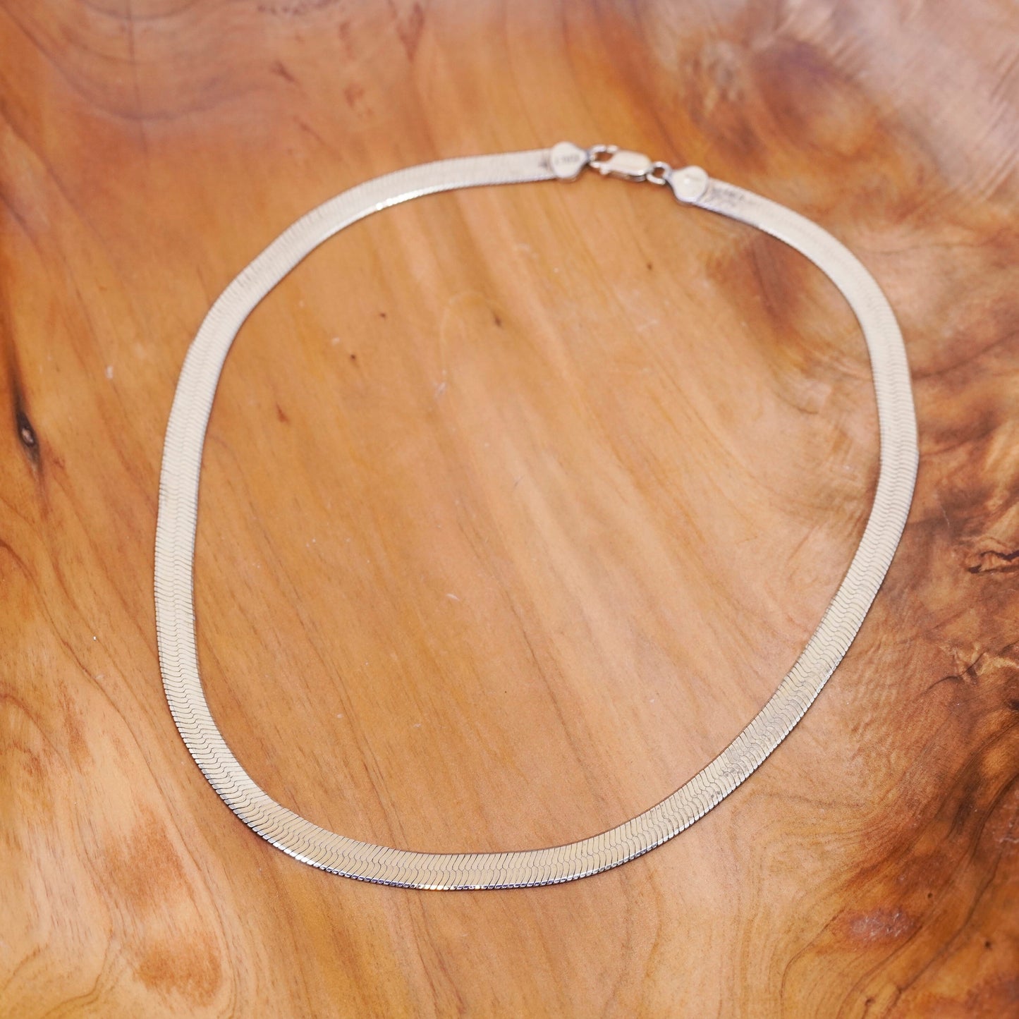 18”, Italy Milor vermeil gold over Sterling silver textured herringbone chain