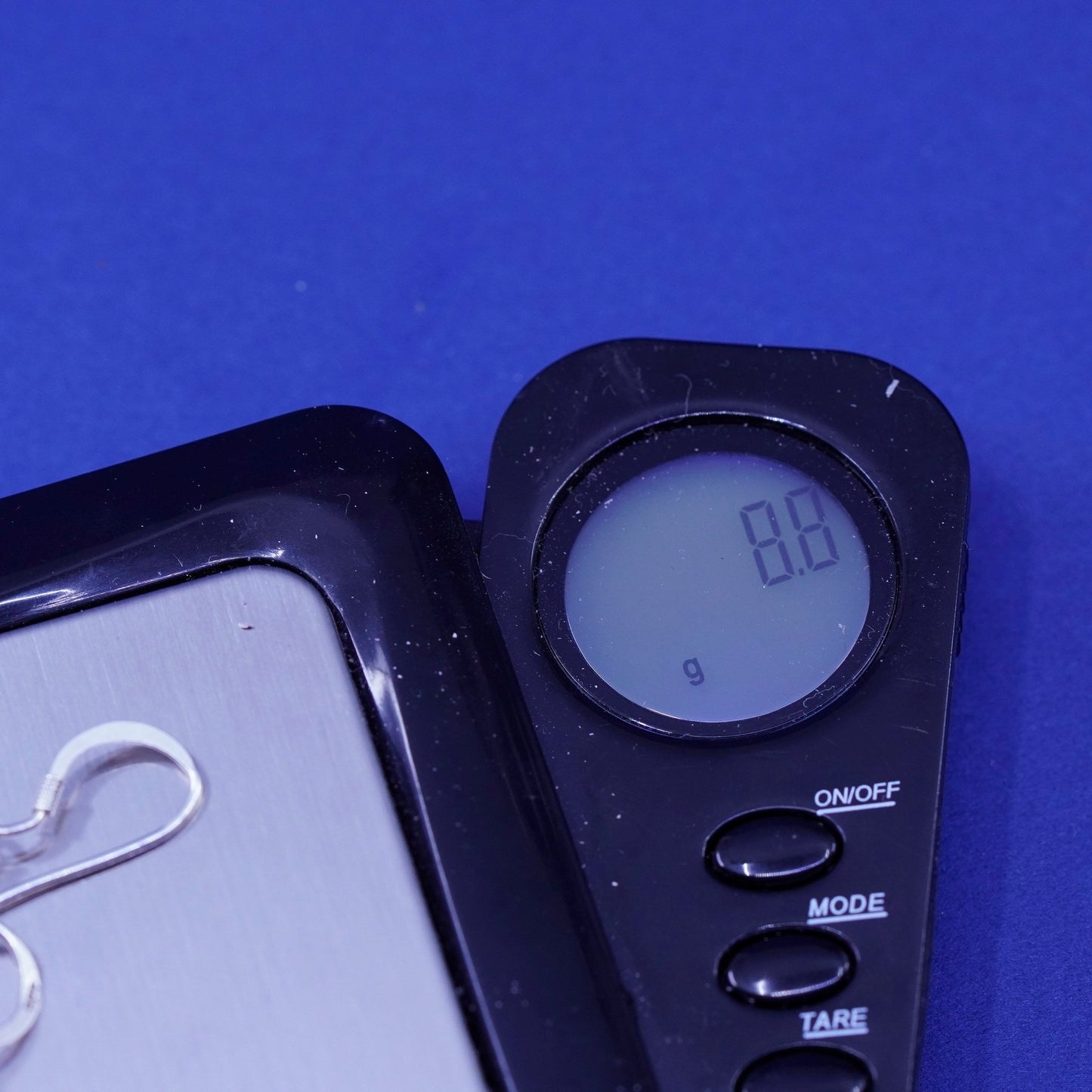 Vintage Sterling silver handmade earrings, 925 beads with glass heart Dangles