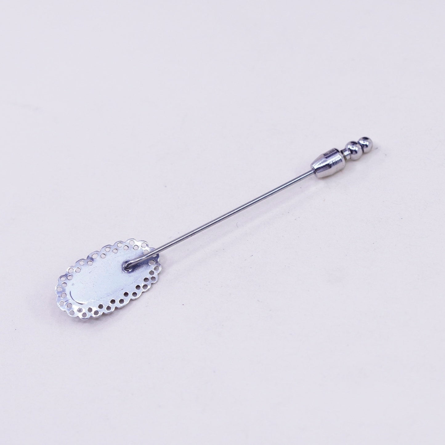 Vintage Sterling 925 silver handmade brooch, pin with blue turquoise