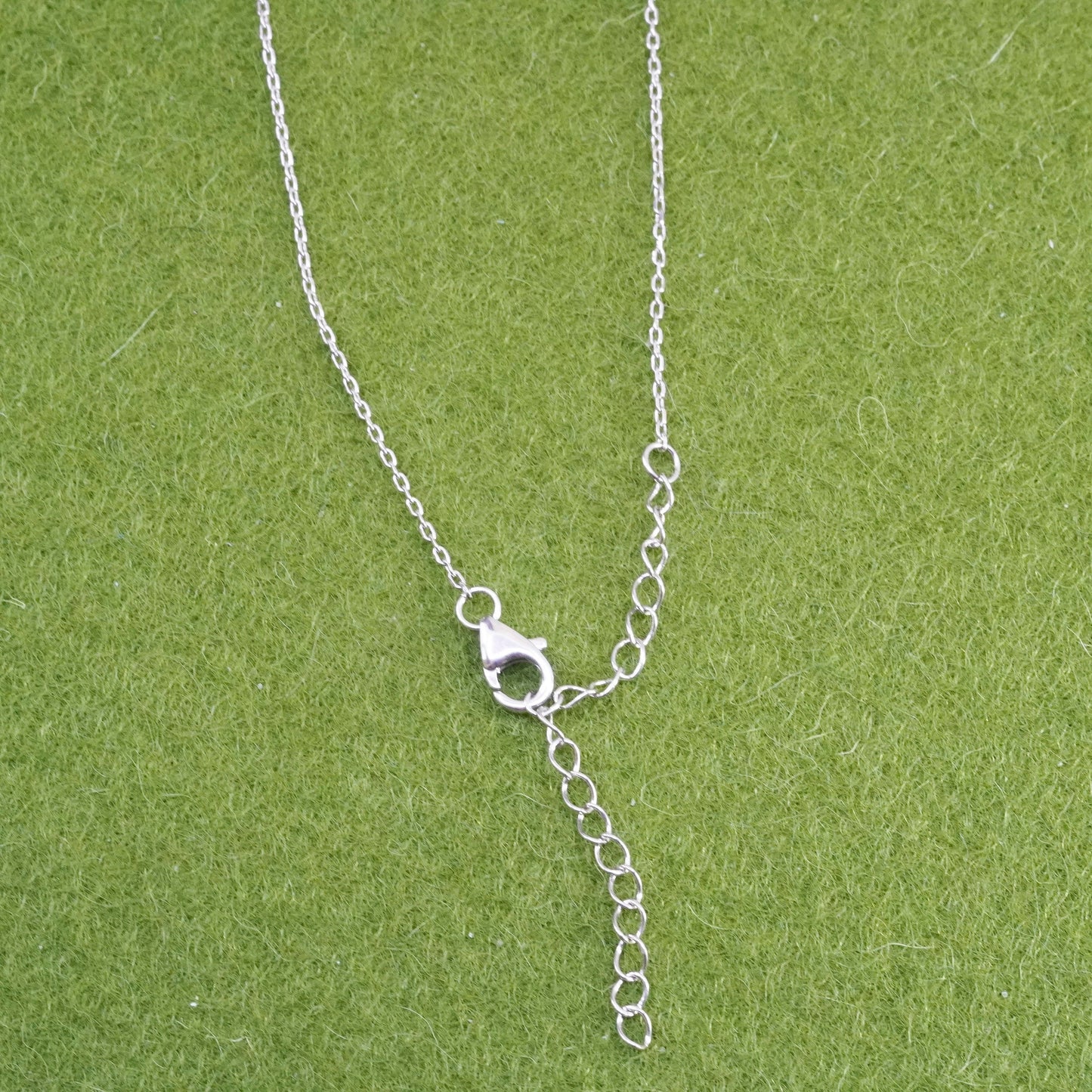 16+2”, sterling silver handmade necklace, 925 chain triple tone heart charms cz