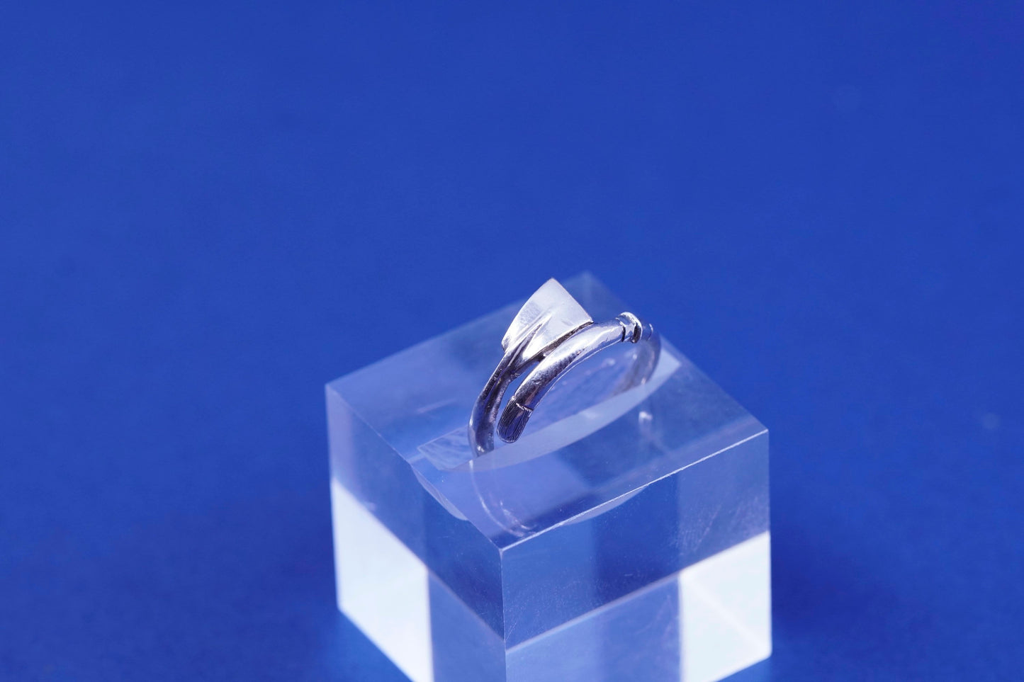 Size 7, Sterling silver handmade shelve wrapped ring, modern 925 statement ring