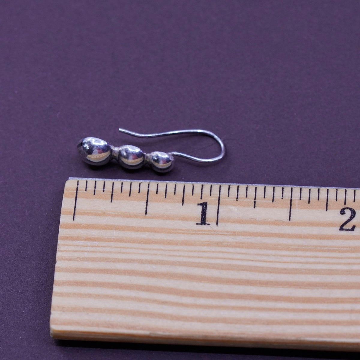 Vintage Sterling silver handmade earrings, 925 beads drops