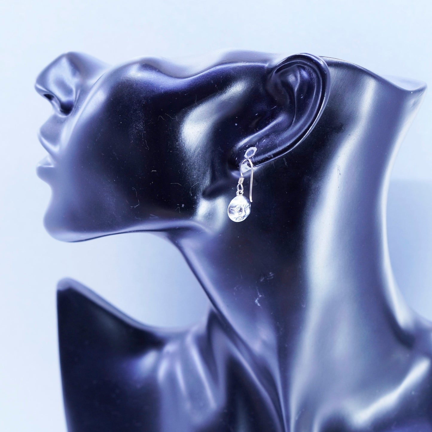 Vintage Sterling 925 silver handmade earrings with sun face