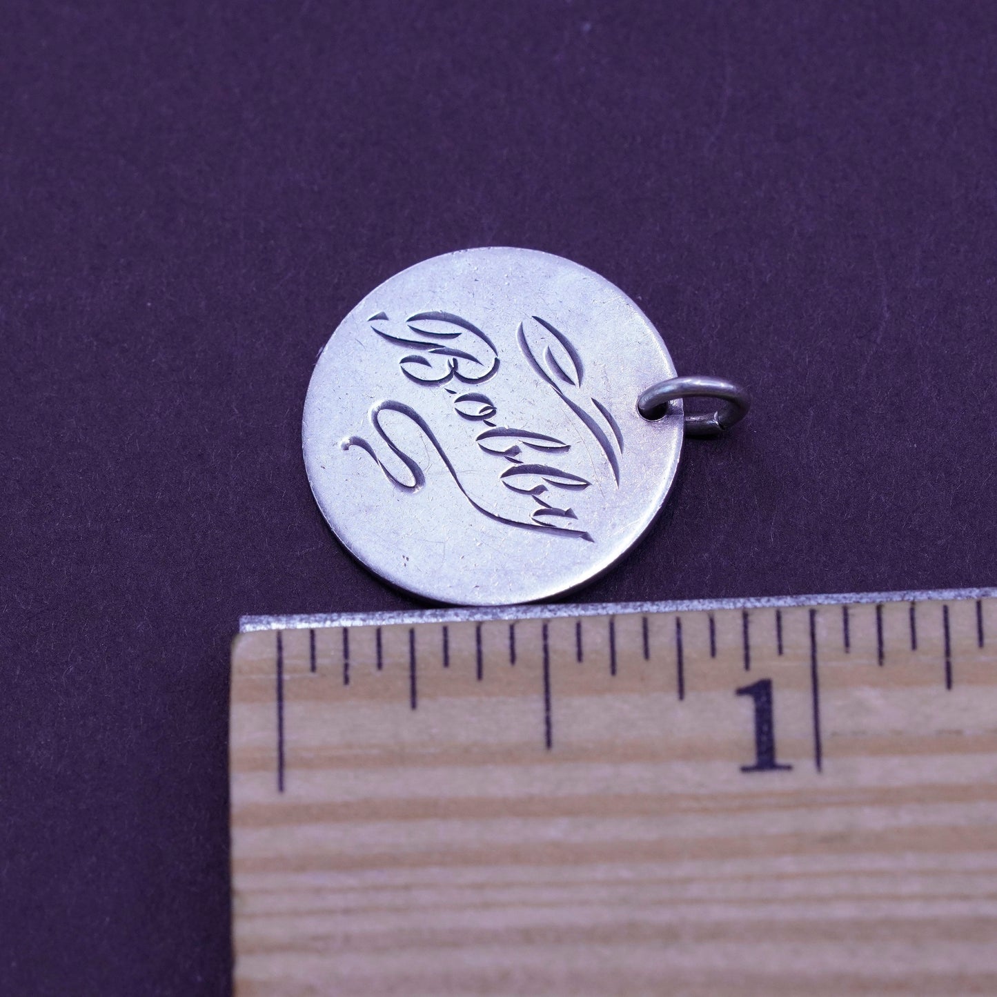 Vintage Sterling silver handmade pendant, 925 tag with name “Bobby” and 9.16.50