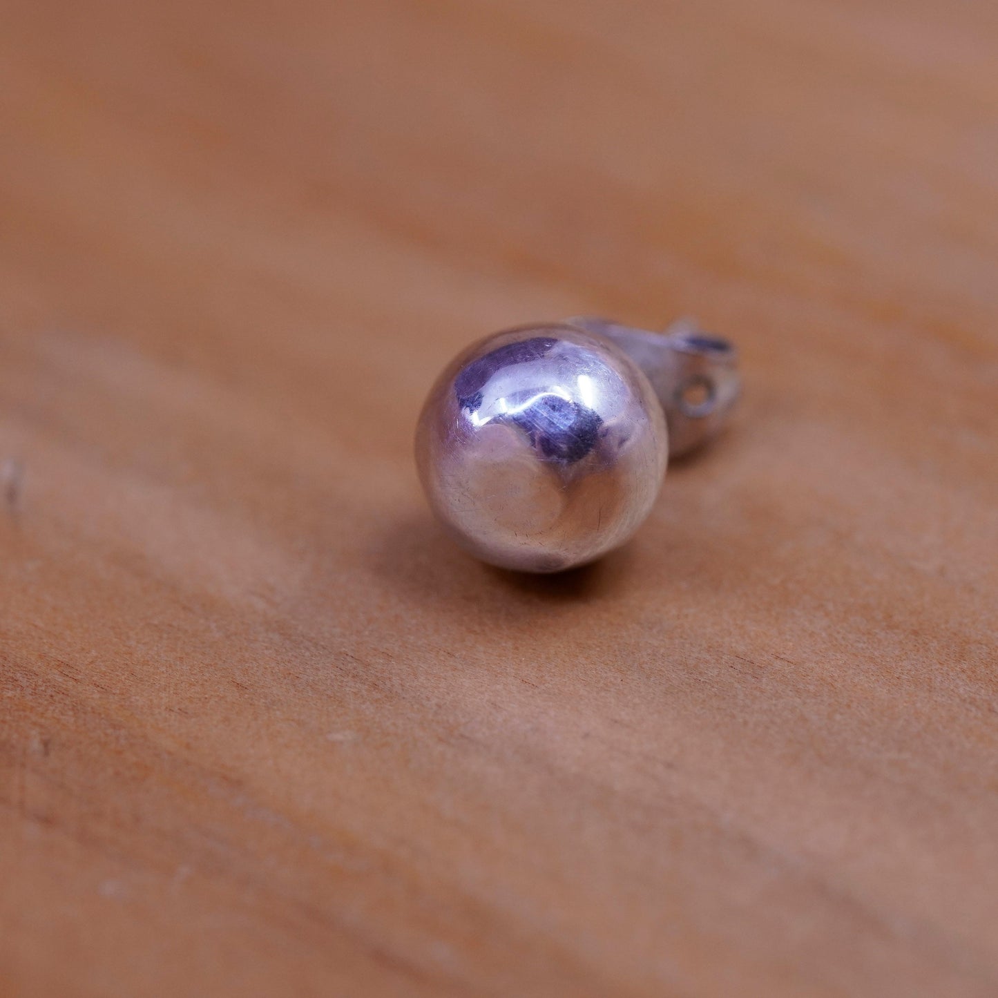 7mm, Vintage Sterling silver beads studs, 925 earrings