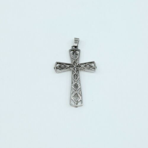 Vintage Sterling Silver Handmade Pendant, 925 silver Filigree cross
