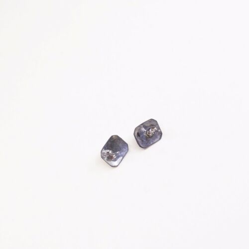Vintage Sterling Silver Handmade Earrings, 925 Silver Studs W/ Obsidian