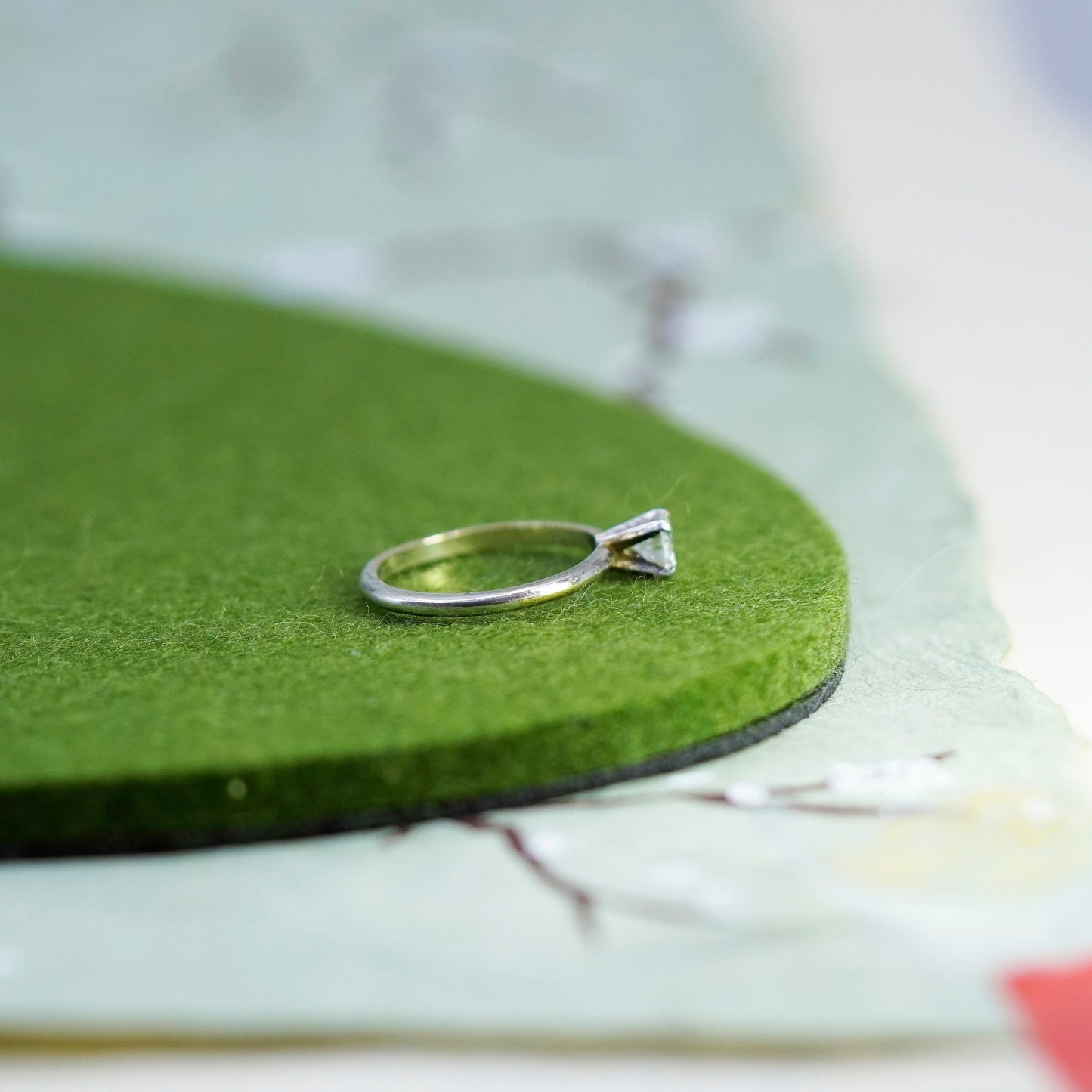 Size 9.25, Vintage sterling silver handmade engagement band ring